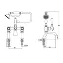 JTP Grosvenor Crosshead Deck Mounted Bath Shower Mixer Tap with Kit - Matt Black