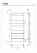 Steel Tower Rail Venetian 1100X500 Towel Rail Anthracite VEN1100-500A