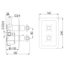 JTP Grosvenor 1 Outlet Crosshead Thermostatic Concealed Shower Valve - Nickel