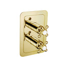 JTP Grosvenor 2 Outlet Crosshead Thermostatic Concealed Shower Valve - Antique Brass