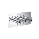 JTP Grosvenor 2 Outlet Horizontal Crosshead Thermostatic Concealed Shower Valve - Antique Brass