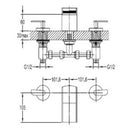 JTP Cascata 3 Hole Deck Mounted Basin Mixer Tap - Chrome