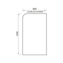 Anas S6 Radius 800x1400mm Bath Screen Only Brushed Brass LS102BB