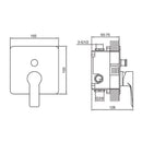 JTP Amore Single Lever Concealed Manual Diverter Valve - Chrome