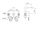 JTP Amore 3 Hole Deck Mounted Basin Mixer Tap - Chrome