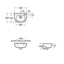 Armitage Shanks Sandringham 21 350mm Washbasin 1 Tap Hole E892801