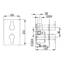 JTP Amore 1 Outlet Thermostatic Concealed Shower Valve - Chrome