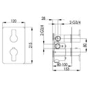 JTP Amore 2 Outlet Thermostatic Concealed Shower Valve - Chrome