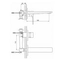 JTP Amore 2 Hole Wall Mounted Basin Mixer Tap - Chrome