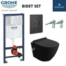 Rimless black thermostatic bidet wall hung toilet pan grohe concealed cistern wc frame 1.12