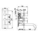 JTP Amore 2 Outlets Thermostatic Concealed Shower Valve with Attached Spout - Chrome