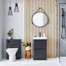 Anas Ella 502x756x260mm Floorstanding WC Unit Only Anthracite ELLA-WCUNIT-ANTHRACITE