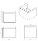 RAK-Resort 550 Single Drawer Basin Unit With Basin Matt Denim Blue RAKRSTWBU55604 + RST50BAS1