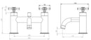 Tavistock Cheltenham 2 Tap Hole Deck Mounted Bath Shower Mixer - Chrome TCM42