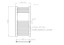 22mm Straight Towel Rail 400x800mm Chrome STR408C
