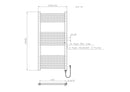 Electric Straight Towel Rail 500 x 1000mm 200W Thermostatic ETSTR510C
