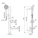 Ideal Standard Idealrain ALU+ Shower Set 600 mm Rail 2 Function Spray And Shelves Silk Black BD586XG