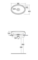RAK Ceramics Cloud 580mm Countertop Basin 0 Tap Holes CLOCT6000500A