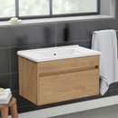 Anas 1000mm Wall Hung Vanity Unit With Basin Golden Oak 71979