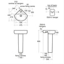 Ideal Standard Concept Arc 480mm Corner Basin 2 Tap Holes - White E792901 + E783801
