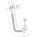 JTP Freeflow Bath Filler with Pop Up Waste - 600mm Long - Chrome