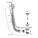 JTP Slimline Exofil with Pop-Up Waste - 1050mm Long - Chrome