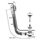 JTP Slimline Exofil Bath Waste - 600mm Long - Chrome