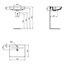 Connect Air Cube 60cm washbasin 1TH E0298V3