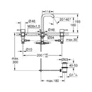 Grohe Essence New 3 Tap Hole Basin Mixer Tap 1/2 Inch M-size With Pop Up Waste Chrome 20296001