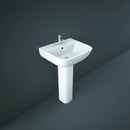 Rak Ceramics Series 600 With Full Pedestal 520mm Basin White S60052BAS1 + S600PED