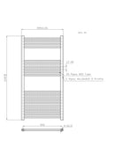 22mm Straight Towel Rail 600x1200mm Textured Grey STR612A