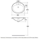 RAK Ceramics Mira 475mm In-Countertop Basin 1 Tap Hole MIROC1