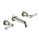 JTP Grosvenor 3 Hole Wall Mounted Lever Basin Mixer Tap - Nickel