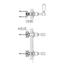 JTP Grosvenor Lever Wall Valves Pair - Chrome
