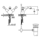 JTP Grosvenor Lever Basin Mixer Tap with Pop Up Waste - Nickel