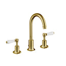JTP Grosvenor 3 Hole Deck Mounted Lever Basin Mixer Tap Swivel Spout - Antique Brass