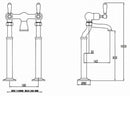 JTP Grosvenor Lever Freestanding Bath Filler Tap - Chrome