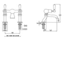 JTP Grosvenor Deck Mounted Lever Bath Filler Tap - Chrome
