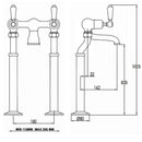 JTP Grosvenor Lever Freestanding Bath Shower Mixer Tap with Kit - Light Gold