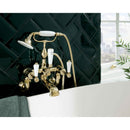 JTP Grosvenor Wall Mounted Lever Bath Shower Mixer Tap with Shower Kit - Light Gold