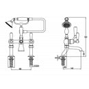 JTP Grosvenor Lever Deck Mounted Bath Shower Mixer Tap with Kit - Light Gold