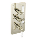JTP Grosvenor 3 Outlet 3 Handle Lever Thermostatic Concealed Shower Valve - Nickel