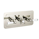 JTP Grosvenor 2 Outlet Horizontal Lever Thermostatic Concealed Shower Valve - Nickel