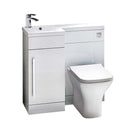 Anas Lili 900 Single Door Floorstanding Vanity Unit With A Furniture Basin And The Wc Unit L-900-BASINCAB-WTE + L-900-WCUNIT-WTE + L-900-LEFT/L-900-RIGHT