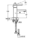 JTP Athena Mini Single Lever Basin Mixer Tap without Pop Up Waste - Chrome