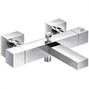 JTP Athena Wall Mounted Square Thermostatic Bath Shower Mixer Tap - Chrome