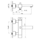 JTP Athena Wall Mounted Square Thermostatic Bath Shower Mixer Tap - Chrome