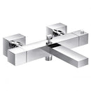 JTP Athena Deck Mounted Square Thermostatic Bath Shower Mixer Tap - Chrome