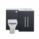 Anas Lili 1100 Two Door Floorstanding Vanity Unit With A Furniture Basin And The Wc Unit 600CAB-LILI-MATTGREY + L-1100-WCUNIT-MATTGREY + L-1100-LEFT/L-1100-RIGHT