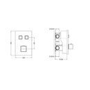 JTP Athena 2 Outlet Touch Push Button Thermostatic Shower Valve - Chrome